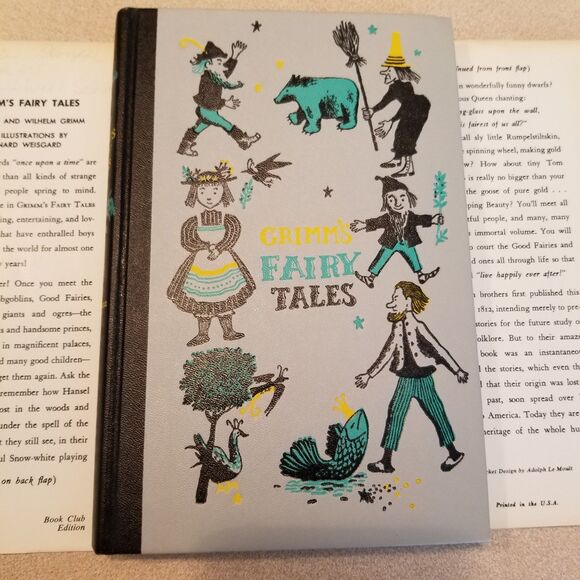 Grimm's fairy tales 1954 junior deluxe edition hardcover book vintage - Picture 5 of 11